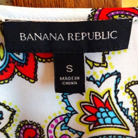 NWOT Banana Republic Paisley Dress, Size Small, White with Multicolored Design - Picture 6 of 10